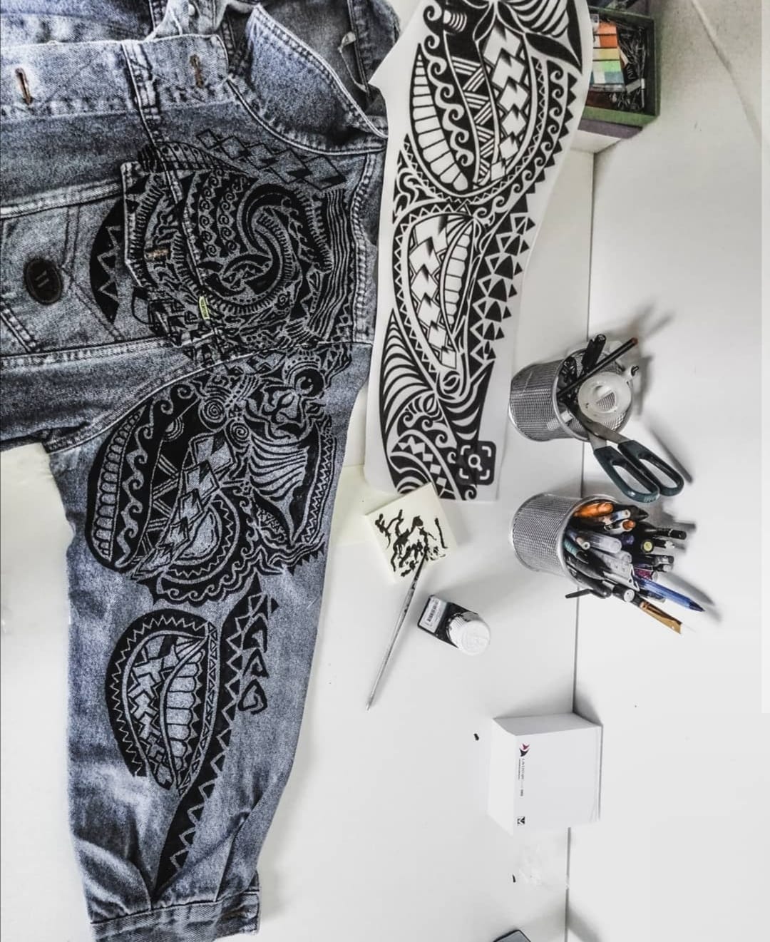 TATTOO DENIM JACKET - Youcust