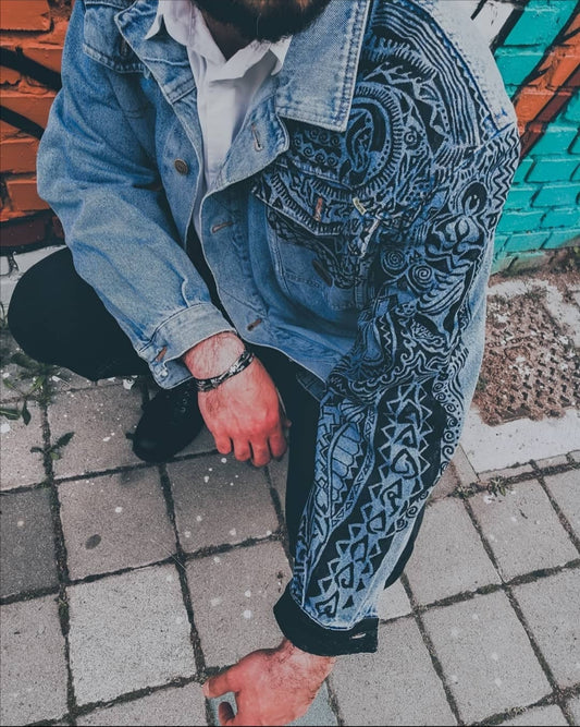 TATTOO DENIM JACKET - Youcust